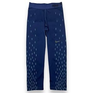Nike Women’s Pro Linear Rain Dri-FIT Capri Leggings Blue Size XS